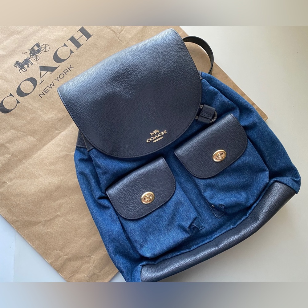 Coach denim backpack for women NEW